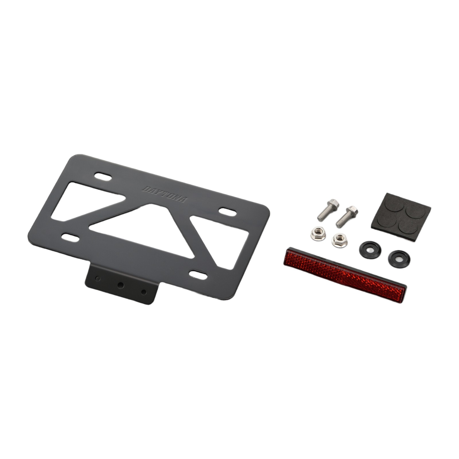 LINEクーポン有 デイトナ DAYTONA 99640 軽量ナンバープレートスタビライザー リフレクター付き ブラック Sサイズ 原付用角型 汎用