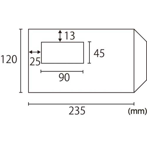 長3裏地紋入窓付封筒クラフト