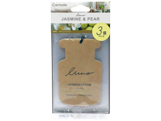 カーメイト｜CAR MATE Luno ルーノ 車内 お部屋 空間用 吊り下げ 芳香剤 ハンギングペーパー ジャスミン&ペア― H1462