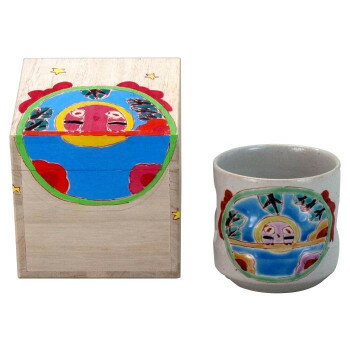 九谷焼 銀舟作 色いろかっぷ ふくろう 280cc N118-02 CMLF-1525682