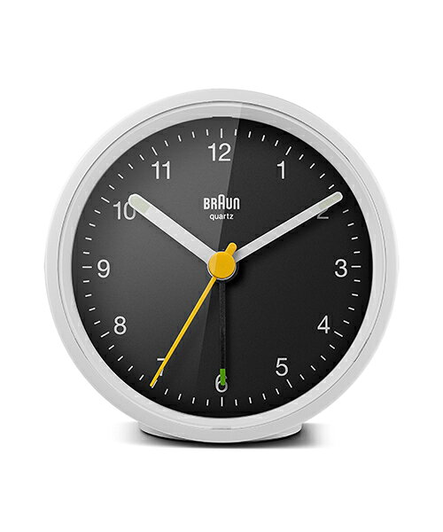 BRAUN ブラウン アラームクロック BC12WB アナログ 目覚まし時計 置時計 Classic Alarm Clock 75mm ホワイト ブラック