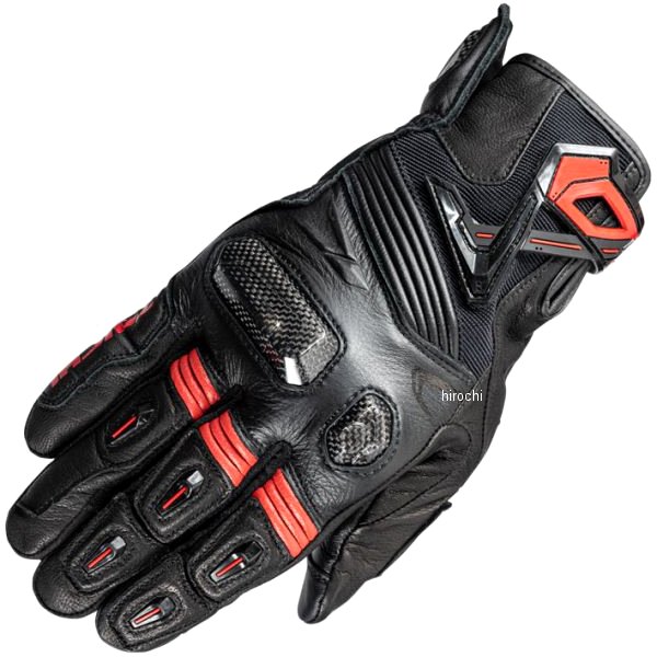 RSタイチ RSTAICHI グローブ ラプター レザーグローブ BLACK/BLACK/RED Lサイズ RST441BK04L
