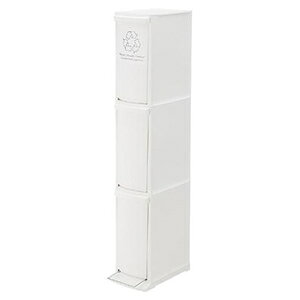 ゴミ箱 ダストボックス 幅21cm 3D 3分別タイプ 10L×3段 薄型 すき間用 日本製 ふた付き フラップ フットペダル キッチン 店舗