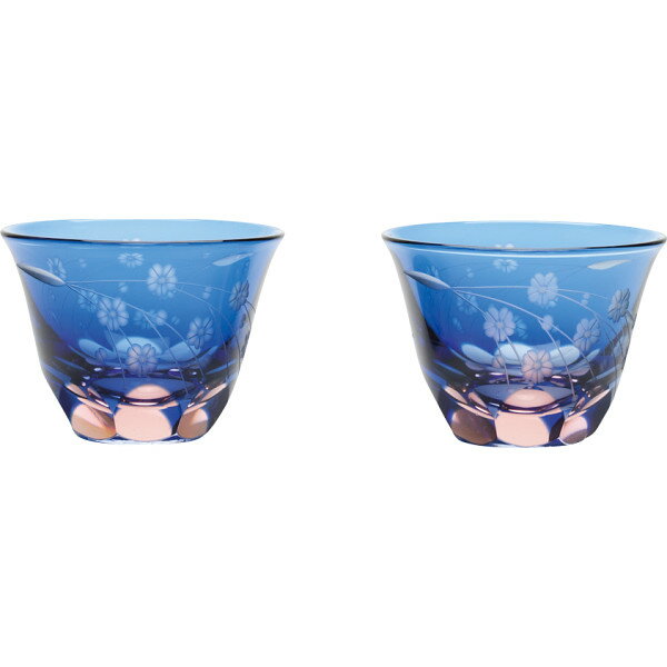 ミツワ硝子工芸 桜文様 ぐい呑ペア M-53-2BP