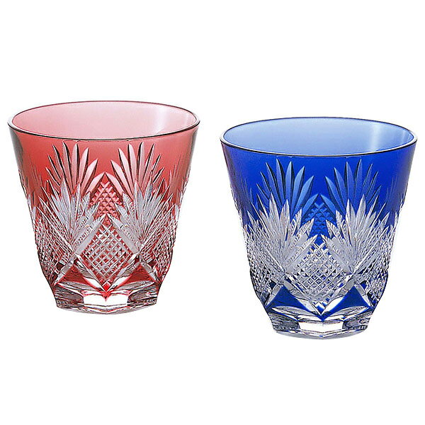 カガミクリスタル【江戸切子　麻の葉に矢来重タンブラー・ペア】 カガミクリスタル カガミクリスタル 江戸切子 ペア