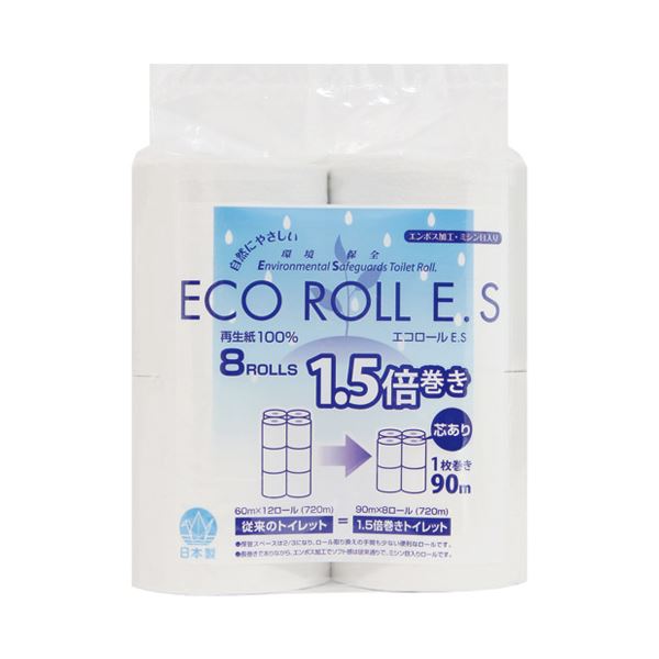 4975296126535 太洋紙業 エコロールE．S 107mm幅×90m巻 8ロール ROLL ECO トイレットペーパー