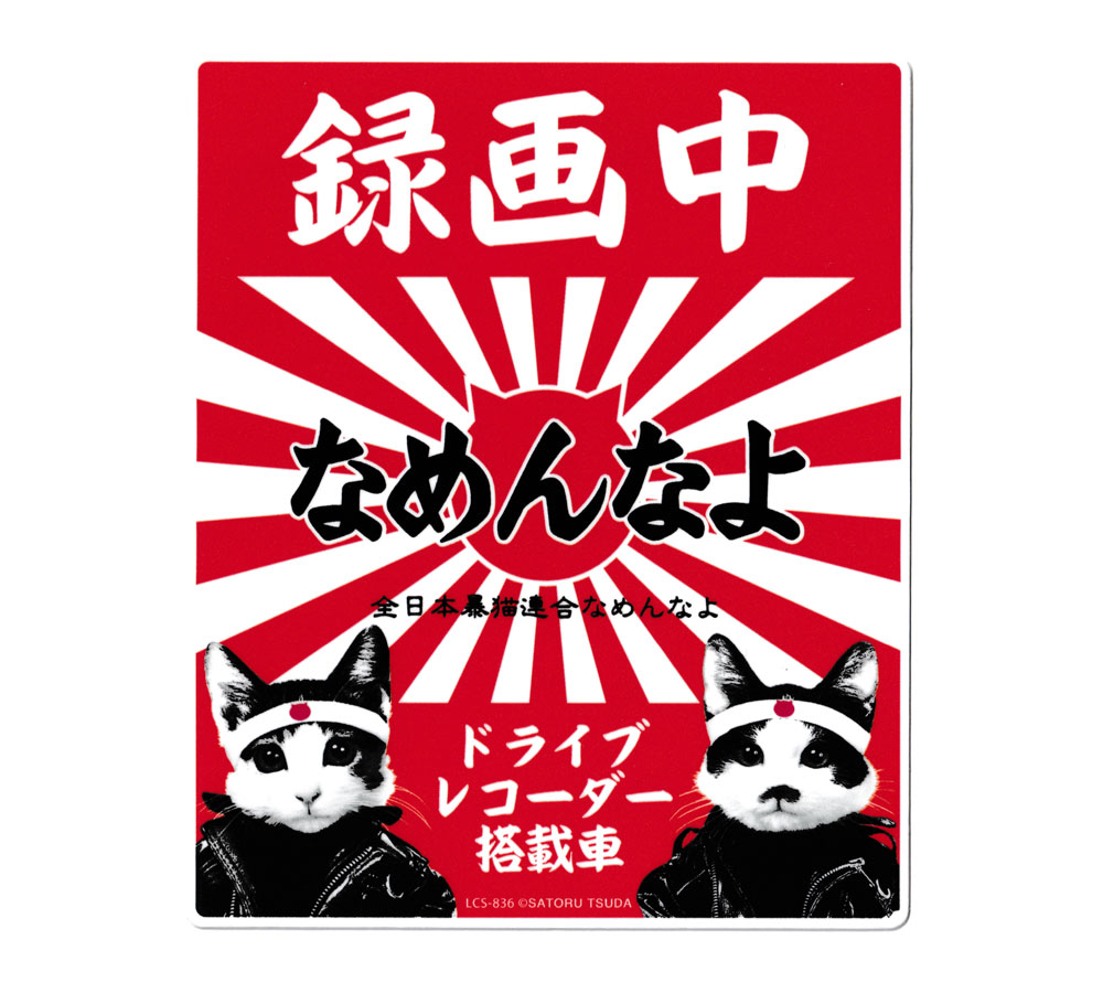 カーステッカー なめんなよ ドライブレコーダー ステッカー 紅白 なめ猫 ゼネラルステッカー 耐水耐光仕様 カー用品