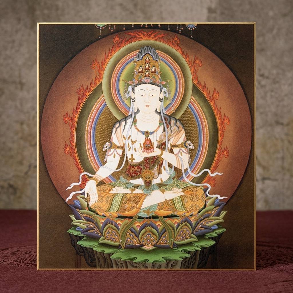 楽天市場】中物産 仏画色紙 丑 寅歳の守り本尊 虚空蔵菩薩 84012