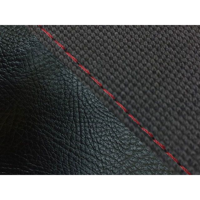 GRONDEMENT グロンドマン 国産シートカバー 張替タイプ KSR-1 KSR-2 KAWASAKI カワサキ シートカバー シート関連 外装 カラー：スベラーヌブラック・黒/赤ステ…
