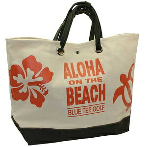 TT003-GROR ブルーティーゴルフ アロハオンザビーチ 大型トートバッグ グリーンオレンジ BLUE TEE GOLF ALOHA ON THE BEACH