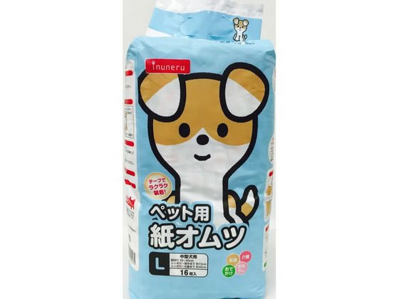 【取寄品】 [2点パック] inuneru ペット用紙オムツ L 16枚入 かわいい絵柄 犬用品 トイレ用品 Lサイズ 中型犬 お出かけ 生理時
