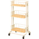 BY CAGE WAGON スチールワゴン 3段 キャスター付き キッチンワゴン ホワイト BCW-440WH