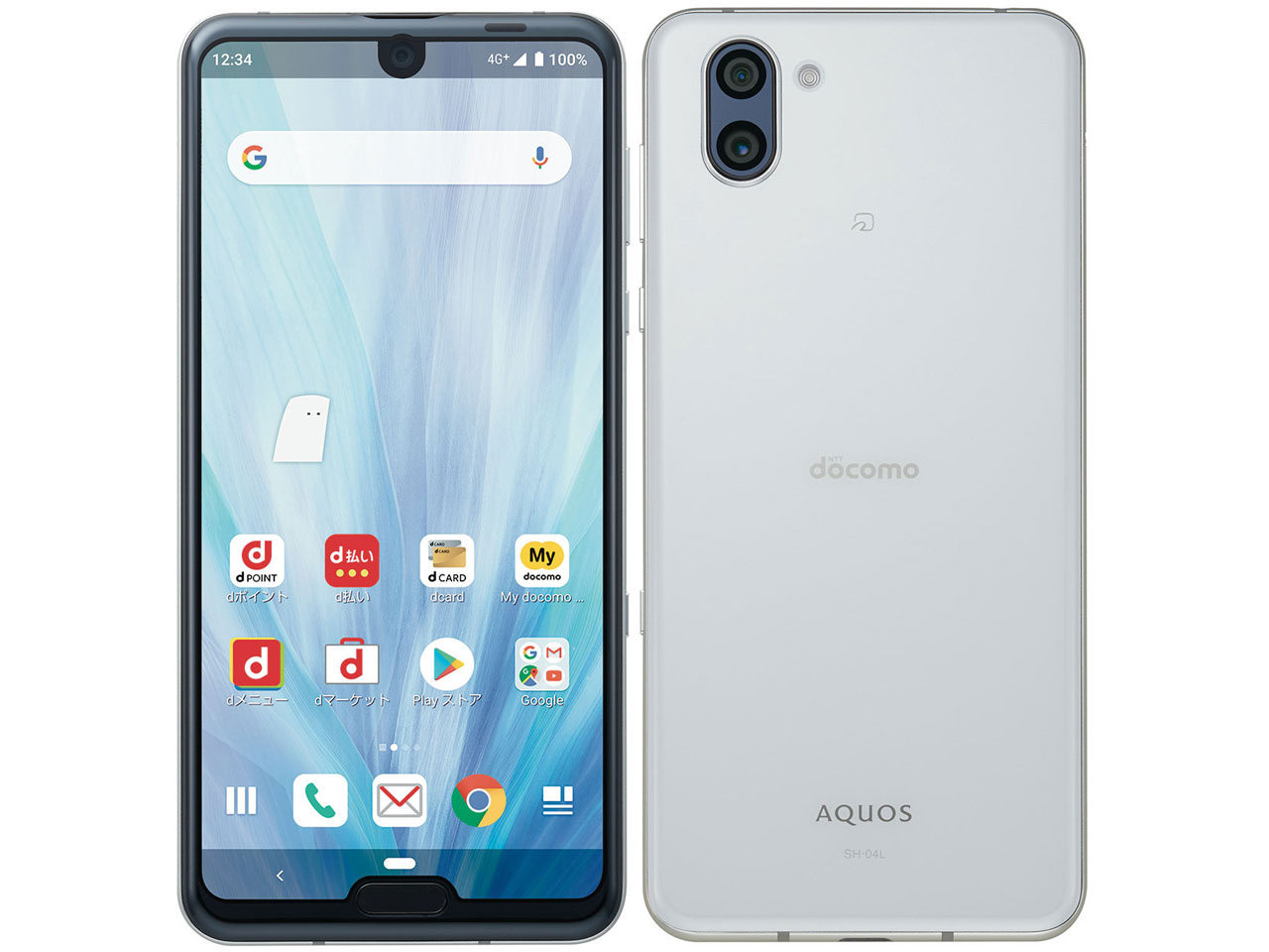 AQUOS zero2 SH-01M docomo ミスティホワイト SHARP AQUOS ZERO 2 SH-01M / SHV47 / 906SH ANDROID PHONE