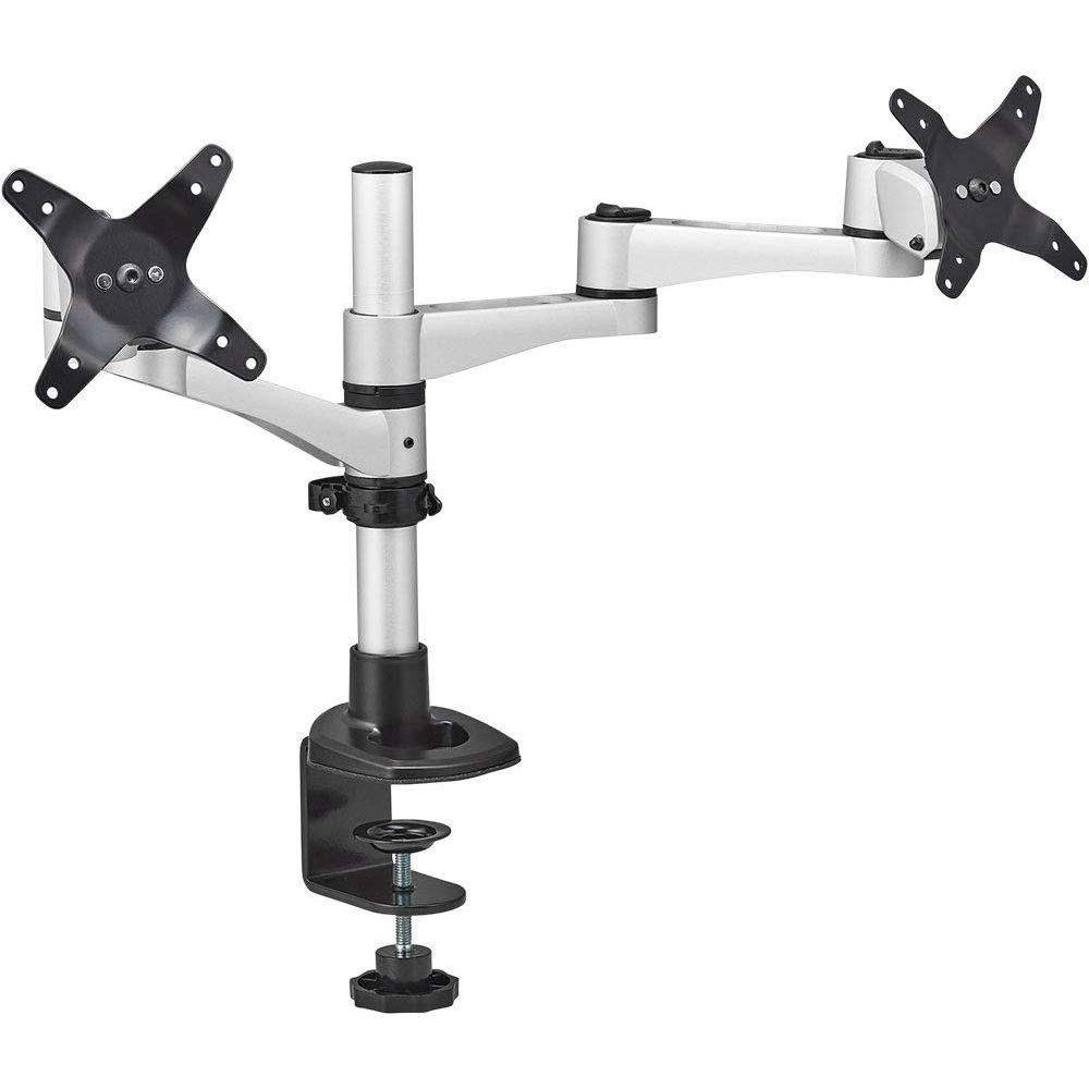 キングジム｜KING JIM モニターアーム 2画面 /～30インチ 水平タイプ クランプ式 ARM210 シルバー
