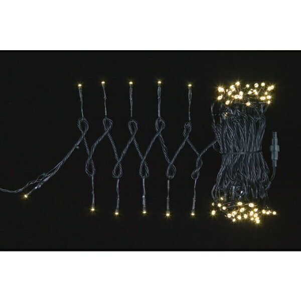 100球LEDライト(常点灯-コントローラー接続可)（クリーム/ブラックコード）(クリスマスデコレーション)