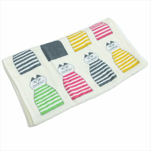 リサラーソン フェイスタオル 片面ガーゼロングタオル ミンミ 北欧 丸眞 日本製 キャラクター