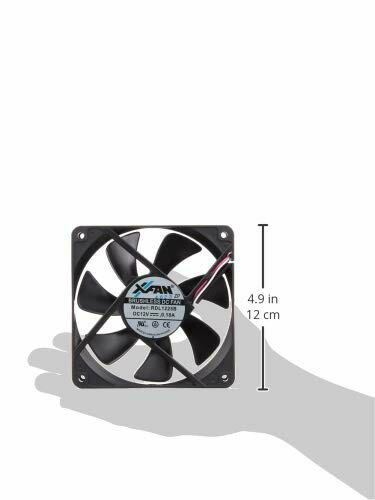 親和産業 X-Fan12cm角×25mmケース用 色/黒・リブ無 静圧羽根 ミネベア製ボールベアリング仕様 2ボールベアリング、スピードセンサー付 1700rpm/28.00db ファンモータ RDL1225NMB17