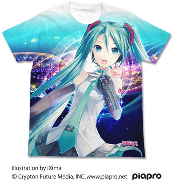 初音ミク V3 フルグラフィックTシャツ ver.2.0/ホワイト-L コスパ