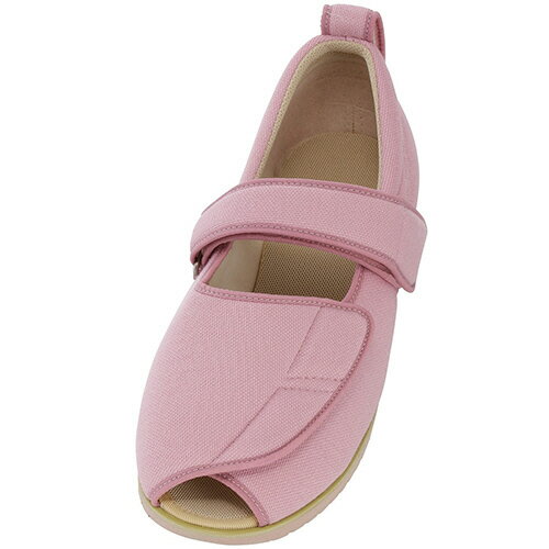 あゆみシューズ オープンマジックIIピンク1015 (右足用) LL