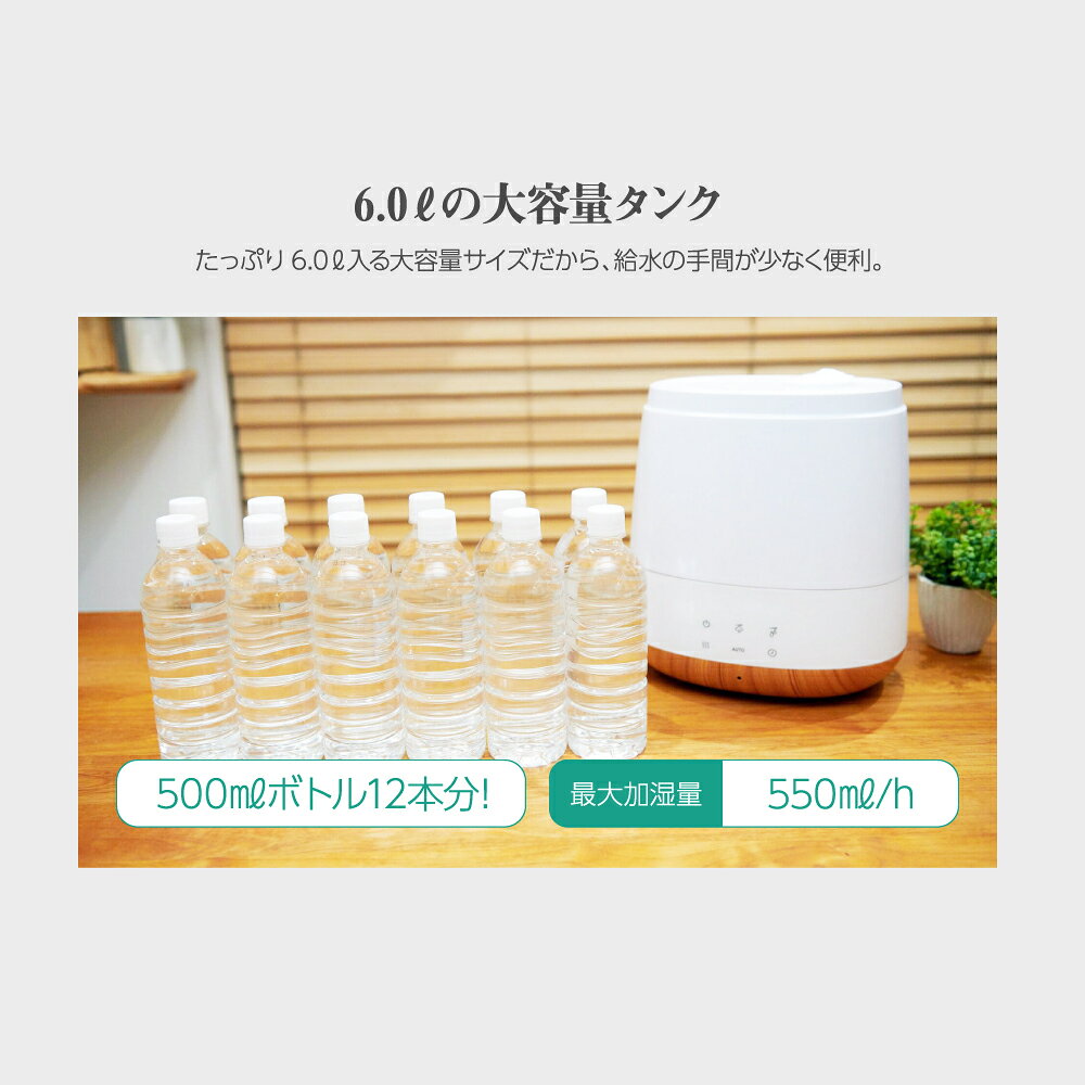 楽天市場】マクスゼン maxzen 6.0L ハイブリット式加湿器 KSH-MX601-W