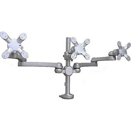ウィンテクノ 水平多関節クランプ固定3画面アーム 銀 LA-516-5Q