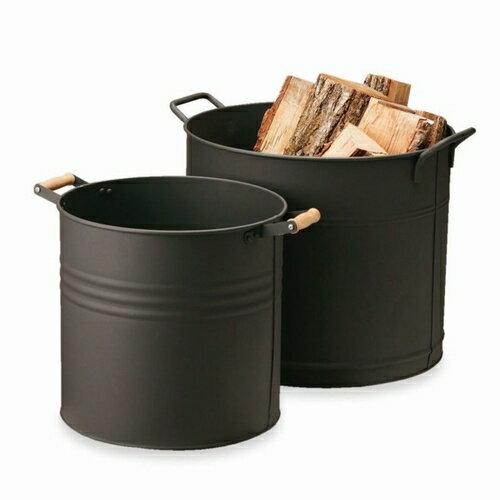 ファイヤーサイド FIRESIDE 収穫コンテナ アラスメタル ラウンドウッドストッカー 小 AM585