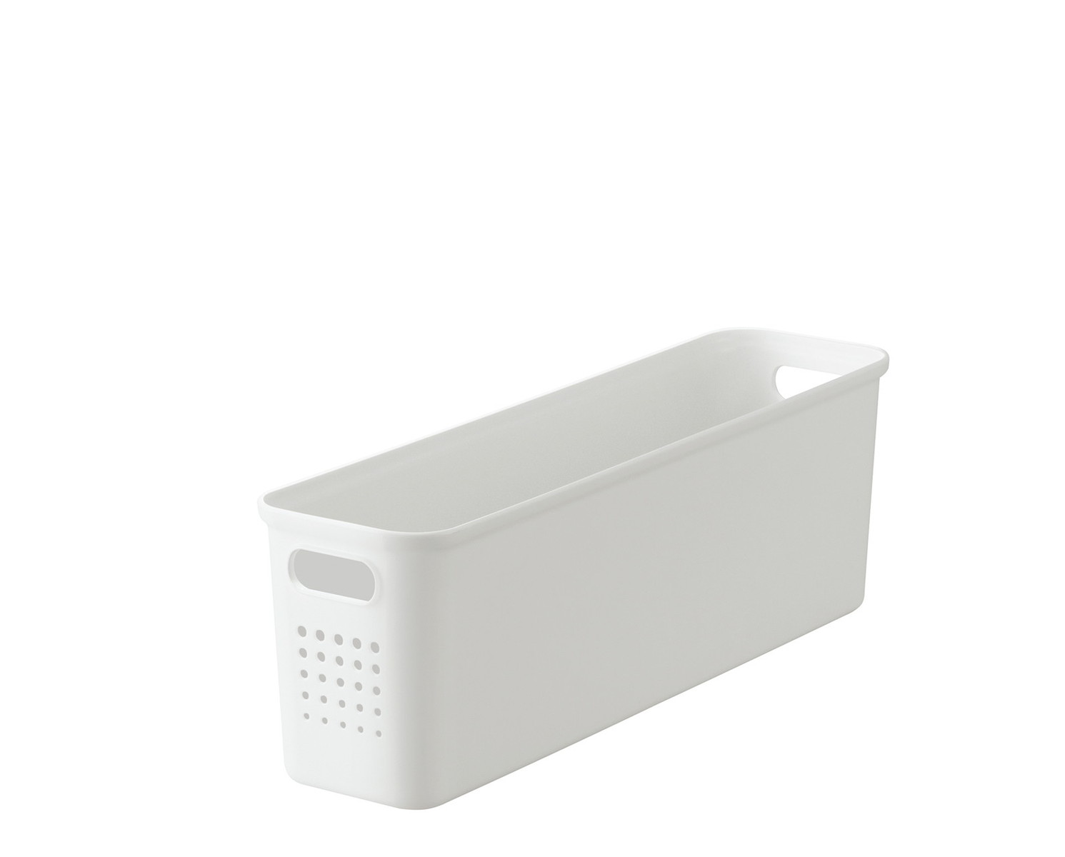 シューノ S 幅9.5×奥行36×高さ12cm ホワイト F-2622 不動技研 4962191016009 収納ケース パントリー収納 取っ手穴 やわらかい素材 非常に軽量 耐熱・耐冷温度対応 プラスチック製 コンパクト 機能的