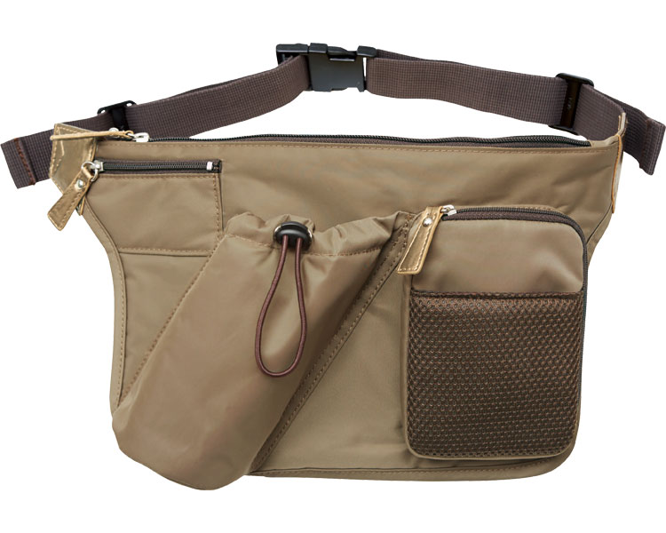 スリムフィット軽量ウォークバッグ ブラウン