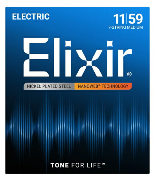 Electric Nickel Plated Steel with NANOWEB Coating #12106 7-string Medium/11-59 ELIXIR