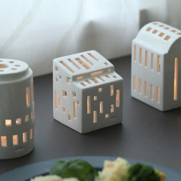 ケーラー Kahler アーバニア キャンドルホルダー ティーライトハウス ファンクシォ 15313 ホワイト