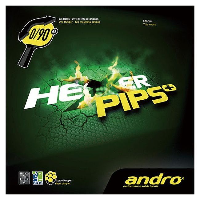 andro 表ソフトラバー HEXER PIPS+ 112273  カラー レッド  サイズ 2.1