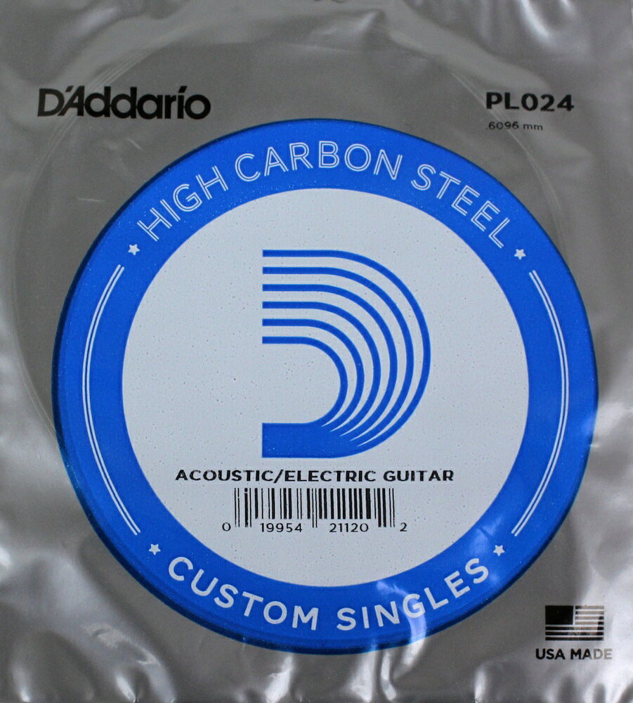 D’Addario エレキギター/アコースティックギター用バラ弦 Plain Steel PL024