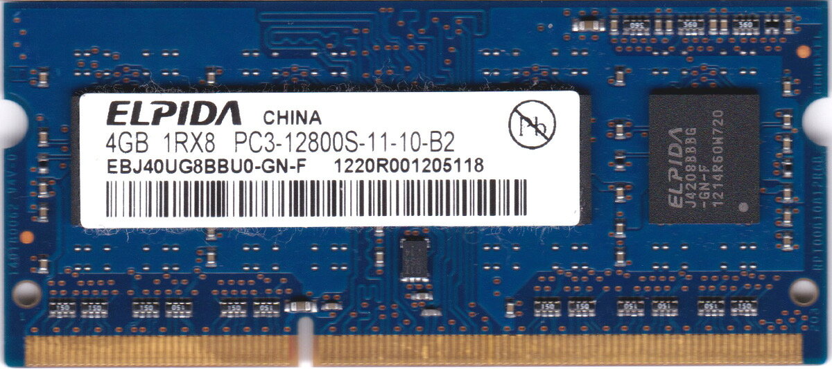 ELPIDA PC3-12800s DDR3-1600 4GB ノートパソコン用メモリ