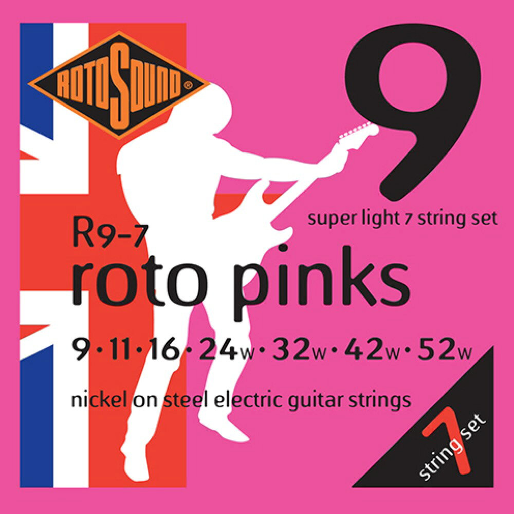 Rotosound Rotos Super Light 7-Strings Set Nickel on Steel, R9-7 (.009-.052)