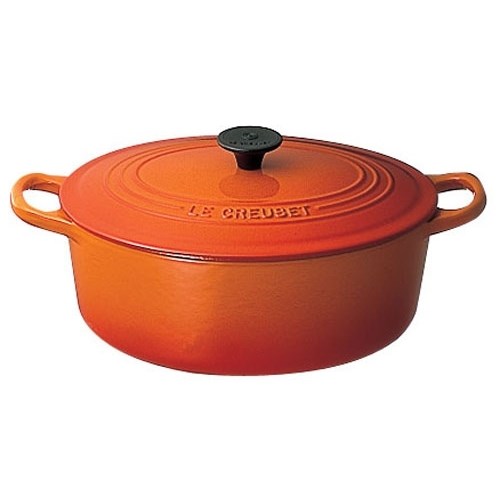 ル・クルーゼ LE CREUSET ココット オーバル IH対応 両手鍋 27cm 2502-27 オレンジ AKK44272