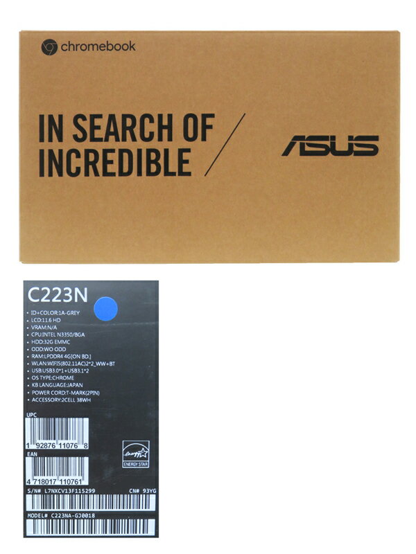 ASUS ノートパソコン Chromebook C223NA グレー 11.6型 C223NA-GJ0018