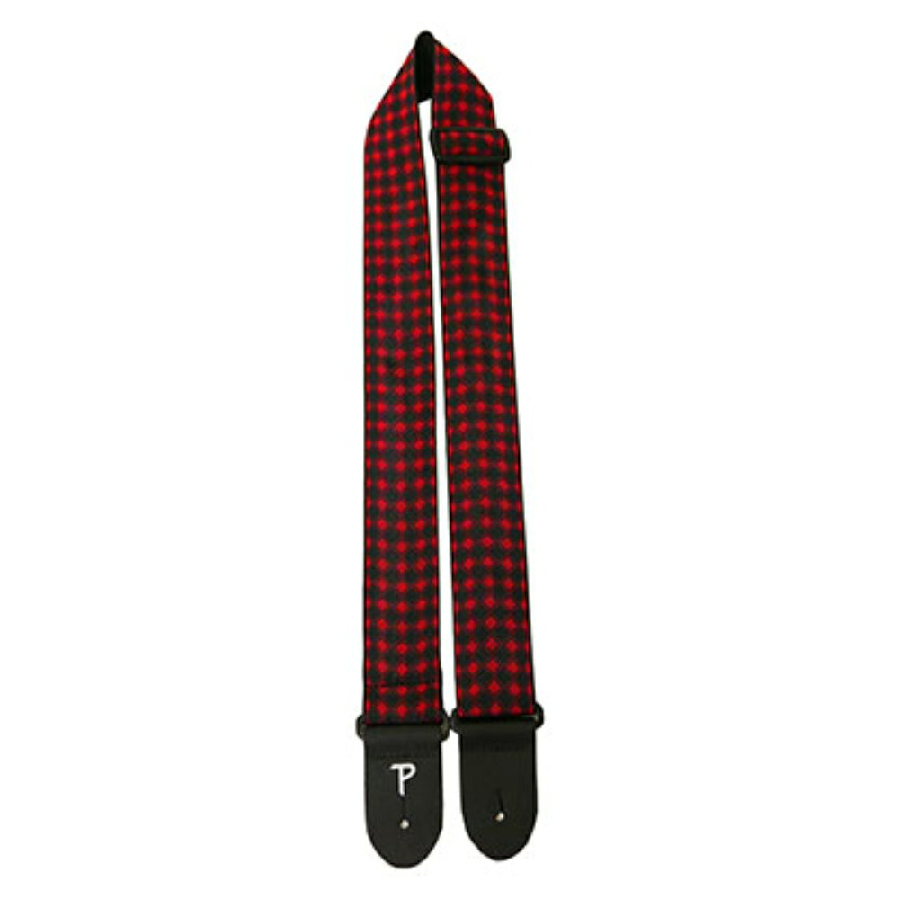 Perri’s(ペリーズ)　TWS-7064　ジャガード織り　ギターストラップ　2″ BLK/RD DIAMOND JACQUARD GUITAR STRAP