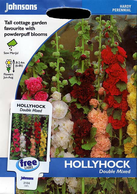 Johnsons SeedsHollyhock Double Mixedホリホック タチアオイ ・ダブル・ミックスの種