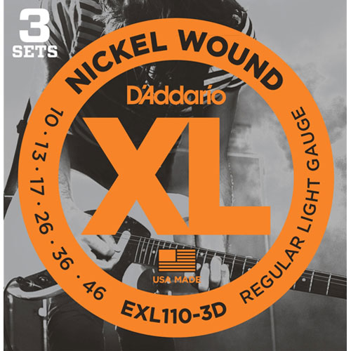 D’Addario ダダリオ エレキギター弦 ニッケル Regular Light .010-.046 EXL110-10P