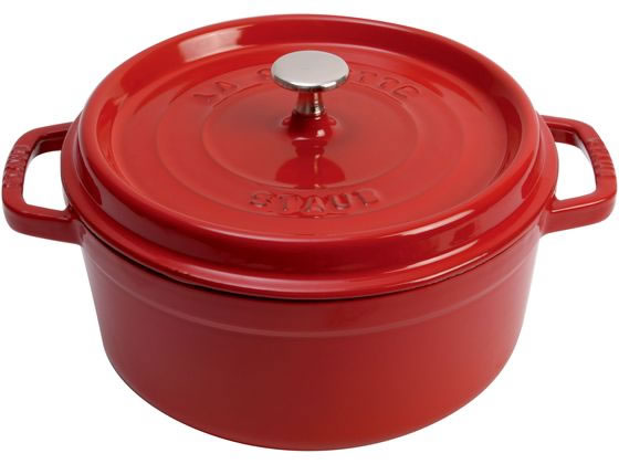 staub ストウブ ピコ・ココット ラウンド 18cm チェリー 40509-814 プロユース 業務用 として販売されている国内正規販売ルートの商品です。家庭用に付属されている生涯保証書 シリアルナンバー は付属されておりません。予めご了承ください。
