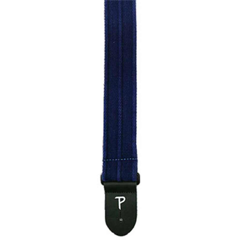 Perri’s  CWS20-6532 NAV コットン生地 ギターストラップ 2″ Deluxe Navy Cotton Strap With Ribbed