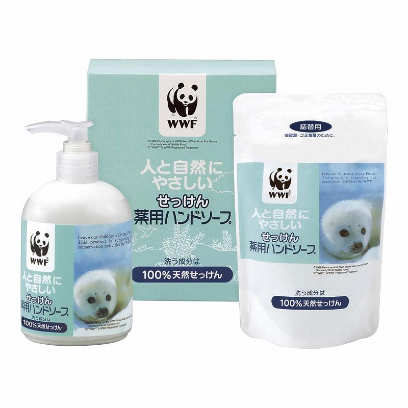 楽天市場】熊野油脂 WWF 人と自然にやさしいせっけん薬用ハンドソープ