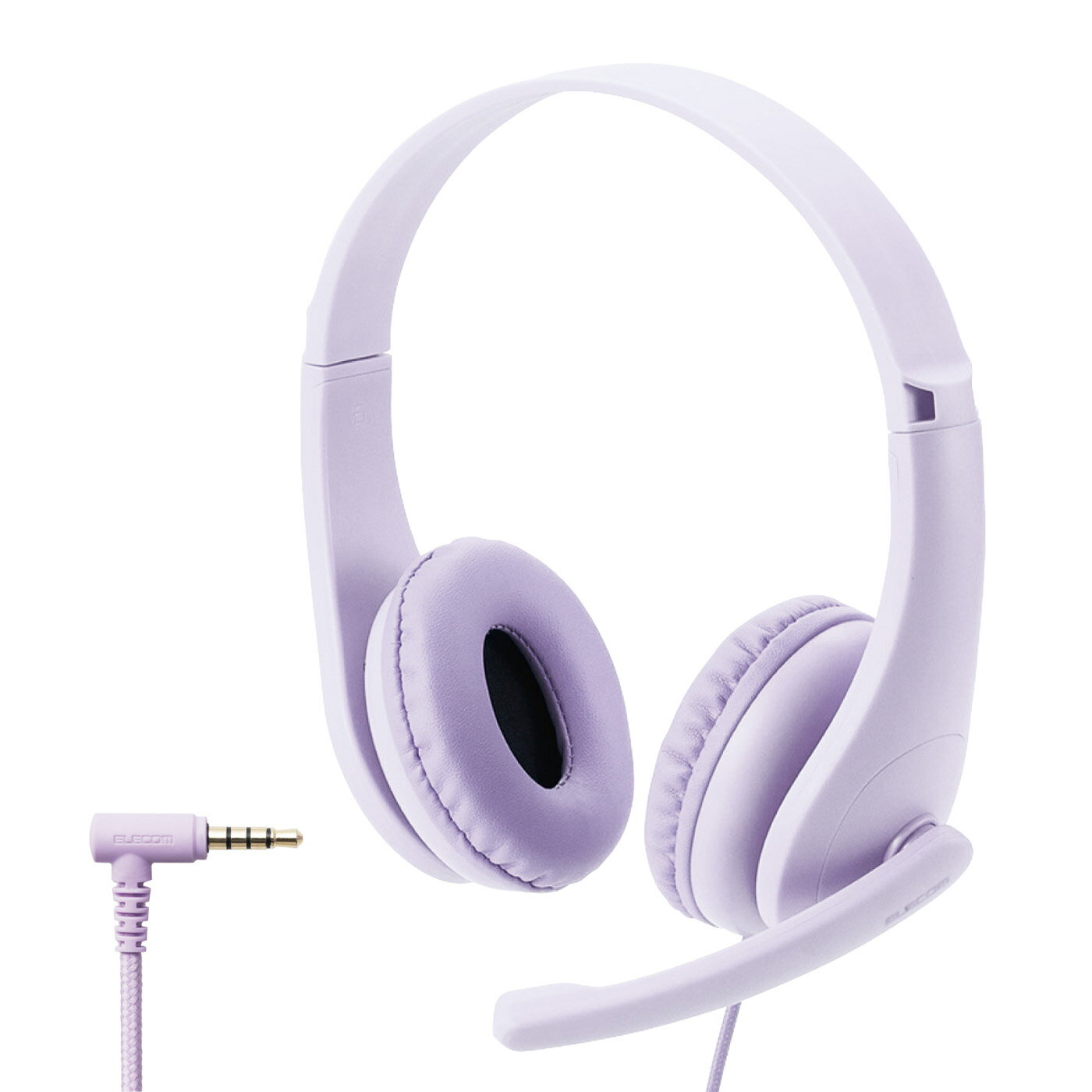 エレコム ヘッドセット 子供用 両耳 マイクアーム付 4極 パープル HS-KD01TPL(1個)
