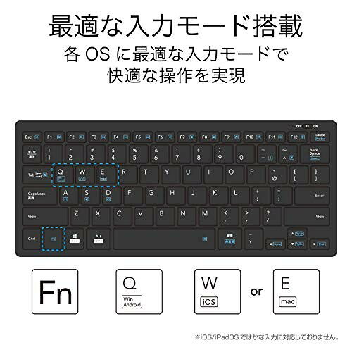 エレコム Bluetoothミニキーボード パンタグラフ式 ブラック TK-FBP102BK/EC