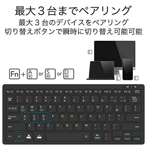 エレコム Bluetoothミニキーボード パンタグラフ式 ブラック TK-FBP102BK/EC