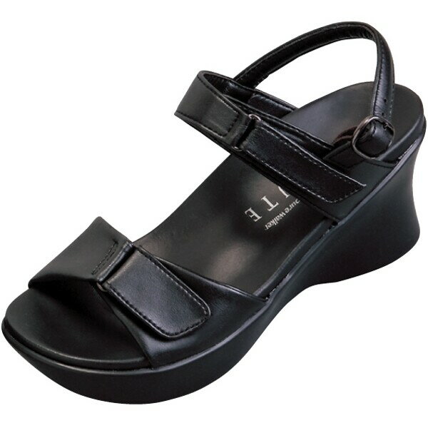 PW5502-009-LL Pure Walker レディース オフィスサンダル ブラック・サイズ：LL ピュアウォーカー