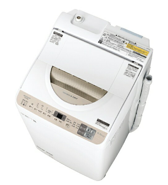 安心の一年保証！SHARP/シャープ　ES-T5CBK-N　 縦型洗濯乾燥機　 ゴールド系　 [洗濯5.5kg /乾燥3.5kg　2019年製　No.1320092902　ガーランド草加 楽天市場】シャープ シャープ SHARP ES-T5CBK-N 縦型洗濯乾燥機
