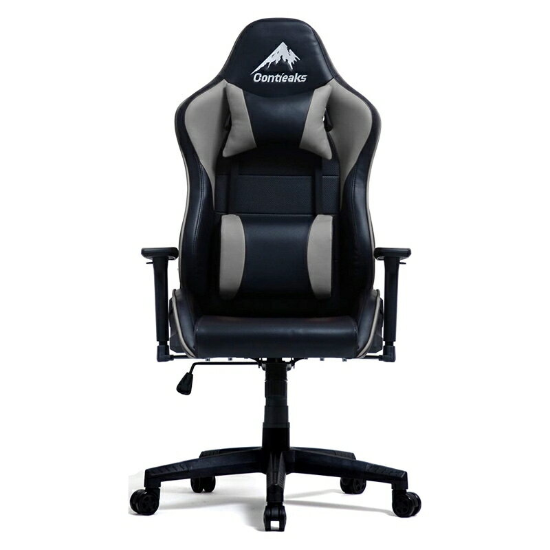 ゲーミングチェア 〔 アイガー グレー 〕 肘付 3Dアームレスト リクライニング デスクチェア パソコンチェア パーソナルチェア