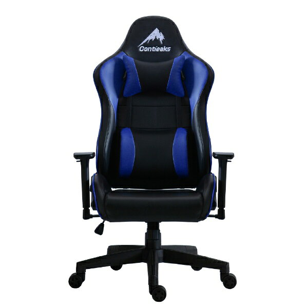 ゲーミングチェア 〔 アイガー ブルー 〕 肘付 3Dアームレスト リクライニング デスクチェア パソコンチェア パーソナルチェア