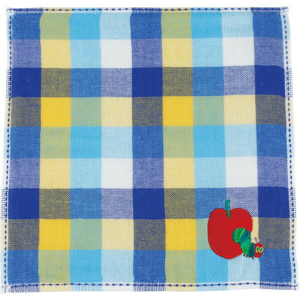 はらぺこあおむし　プチタオル　ガーゼチェック柄